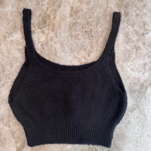 Reformation Black Fuzzy Knit Crop Top size XS - Picture 6 of 12